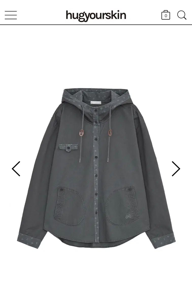Hooded shirts jacket (チャコール) HUG YOUR SKIN ハグユアースキン フードシャツジャケット チャコール