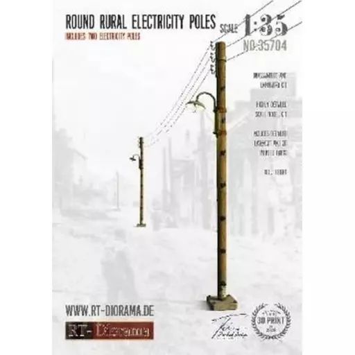 【新品】プラモデル 1/35 田舎の電柱 (2個) (高さ180mm) [RTD35704]