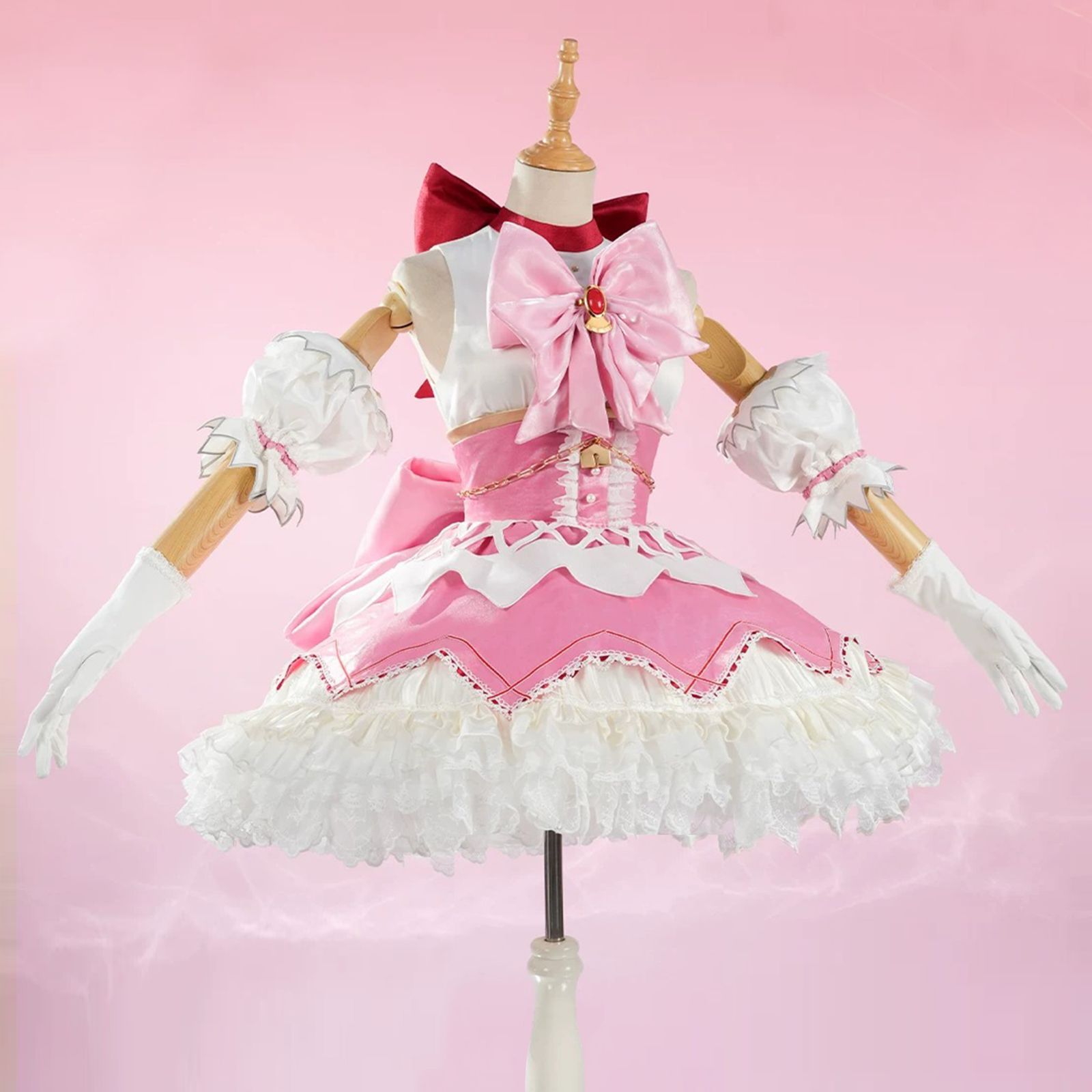 【お取寄せ商品！納期ご相談下さい！】コスプレ衣装 魔法少女まどか☆マギカ 風 鹿目まどか ワルプルギスの廻天 変身衣装 戦闘服