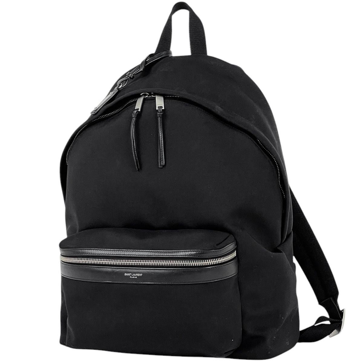 サンローランパリ SAINT LAURENT PARIS リュック シティ キャンバス ブラック 534967 レディース 【中古】