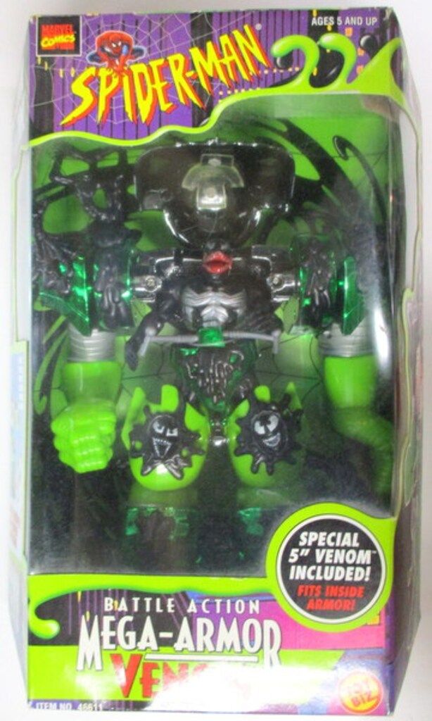 TOYBIZ BATTLE ACTION MEGA ARMOR VENOM (緑メッキ) 5インチ - メルカリ