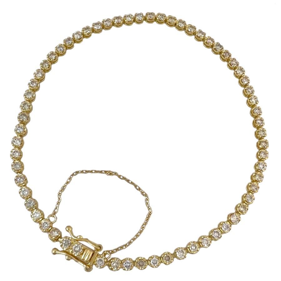 テニスブレス　 K18　YG　オール　ダイヤモンド 2.00ct イエローゴールド