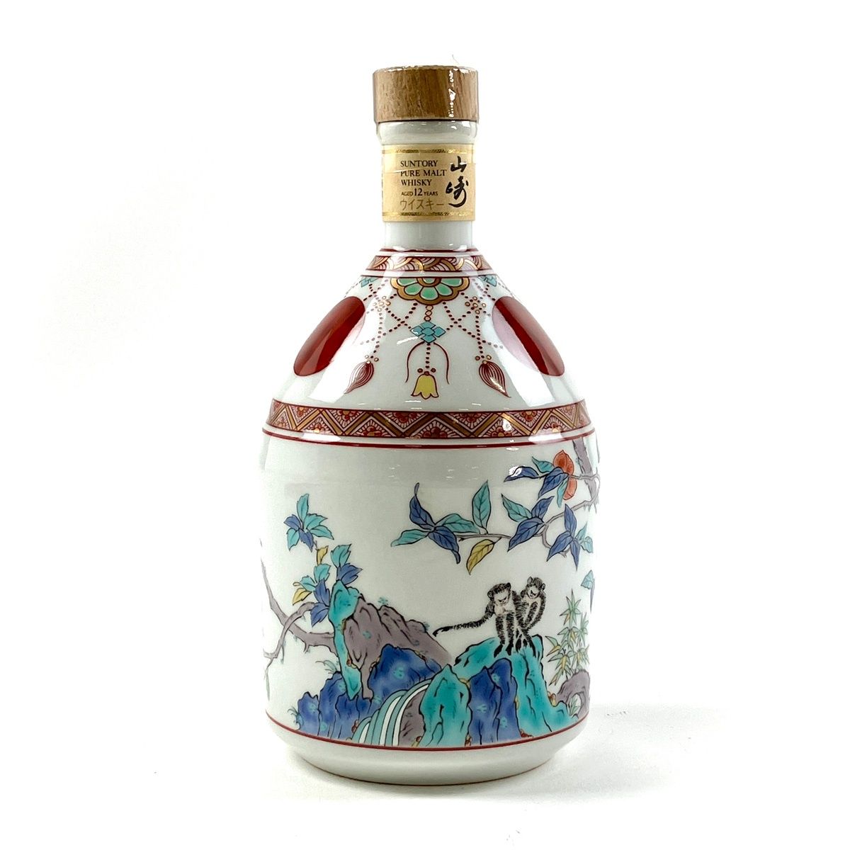 【東京都内限定お届け】 サントリー SUNTORY 山崎 12年 錦赤玉瓔珞文風物絵 有田焼 600ml 国産ウイスキー 【古酒】 29,250円