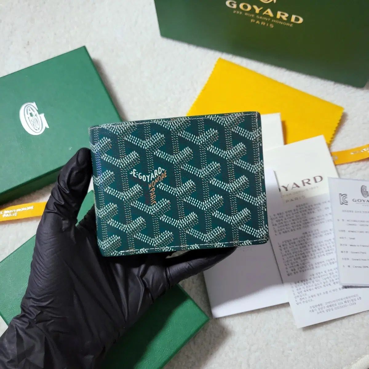 ほぼ新品/フルセット Masion Goyard ゴヤール BIG ヴァントゥール 二つ折り財布 グリーン