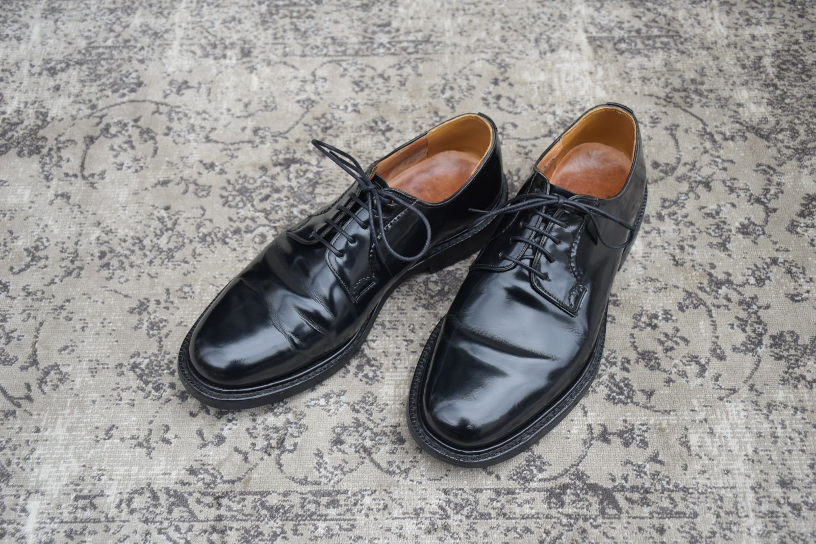 Church's チャーチ SHANNON シャノン プレーン 外羽根 黒 ブラック UK7 / 25.5cm【W3592】