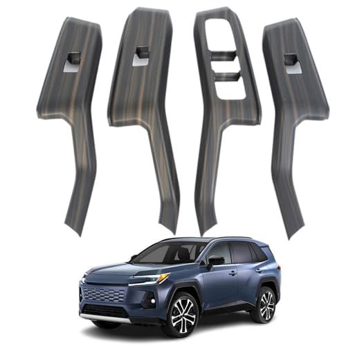 N◆新型 RAV4 60系 ラブ4 に適合 アクセサリー カスタムパーツ サイドドアパワーウィンドウスイッチパネル ラブフォー 専用 内装 パーツ (木目調) c315b424