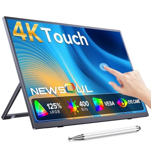 モバイルモニター4K 15.6インチ タッチパネル ッチペン付き Newsoul UHDポータブルモニター 一体型スタンド付き 180°調整 軽量薄型 | 3840x2160 125% sRGB 400nit非光沢IPS液晶モバイルディスプレ 2ef48b48 25,536円