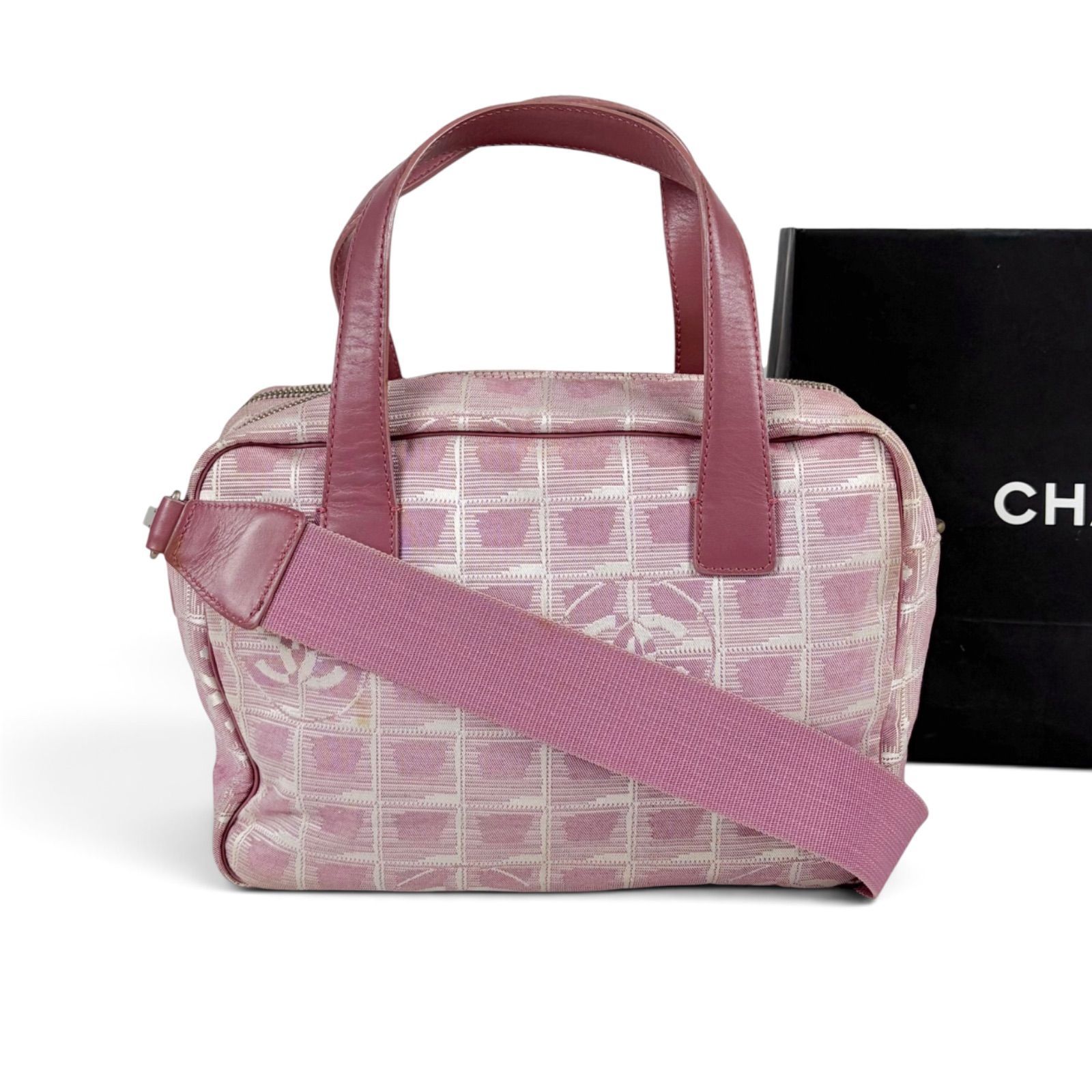 CHANEL New Travel Line 2WAY Hand Bag シャネル ニュートラベルライン ショルダーバッグ ハンドバッグ 2WAY ピンク ナイロンキャンバス ココマーク