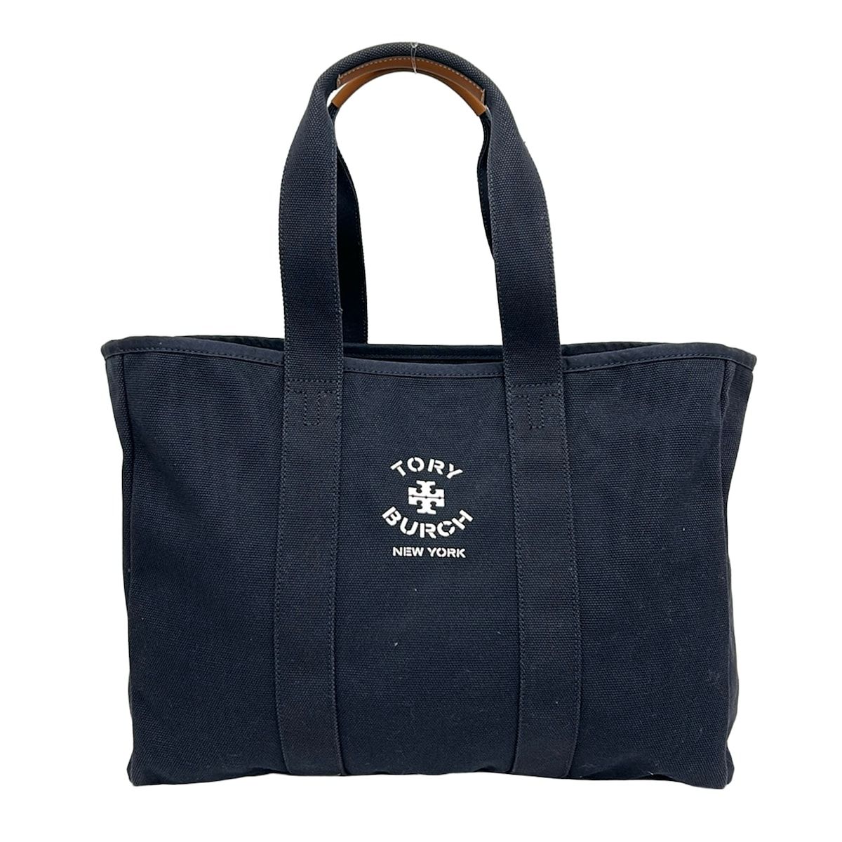 TORY BURCH(トリーバーチ) トートバッグ - ダークネイビー×ブラウン レザー
