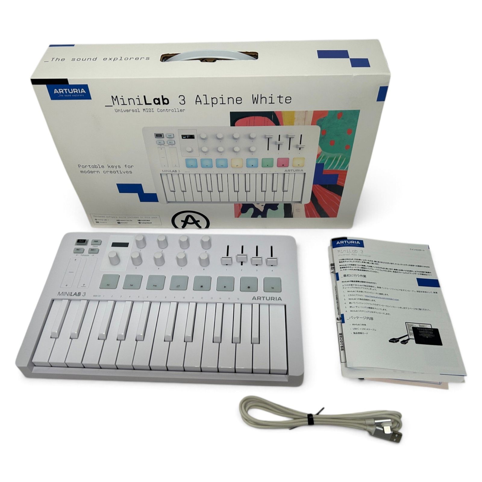 △ アートリア Arturia MIDIキーボード コントローラー MiniLab 3 ホワイト 25鍵 USB MIDI 1700-5269 8,820円