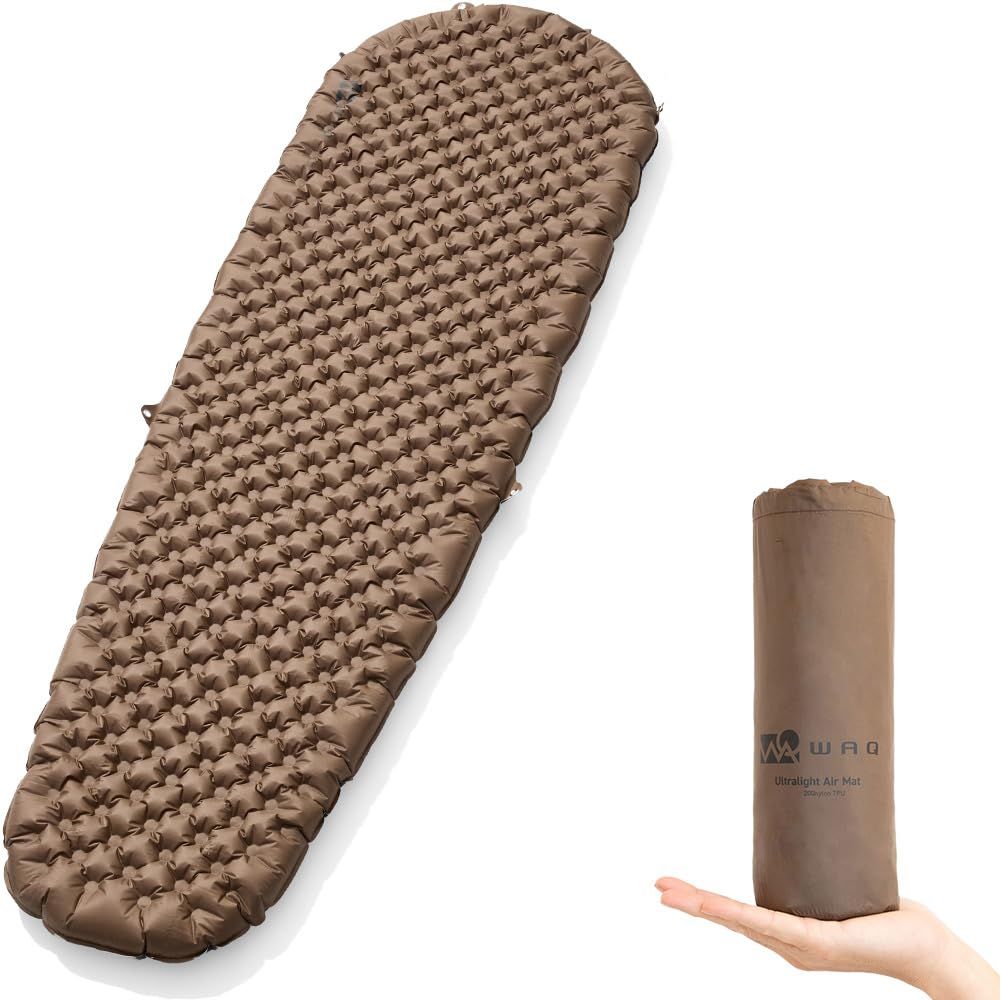 ★新品★WAQ Ultra Light AirMat ウルトラライトエアマット アウトドア 7cm R値6.8 超軽量 コンパクト キャンプ 登山 簡単収納 エアバッグ付 リペアキット付 r値 マット 車中泊 テント泊 防水 防災 (マミー b860baf9