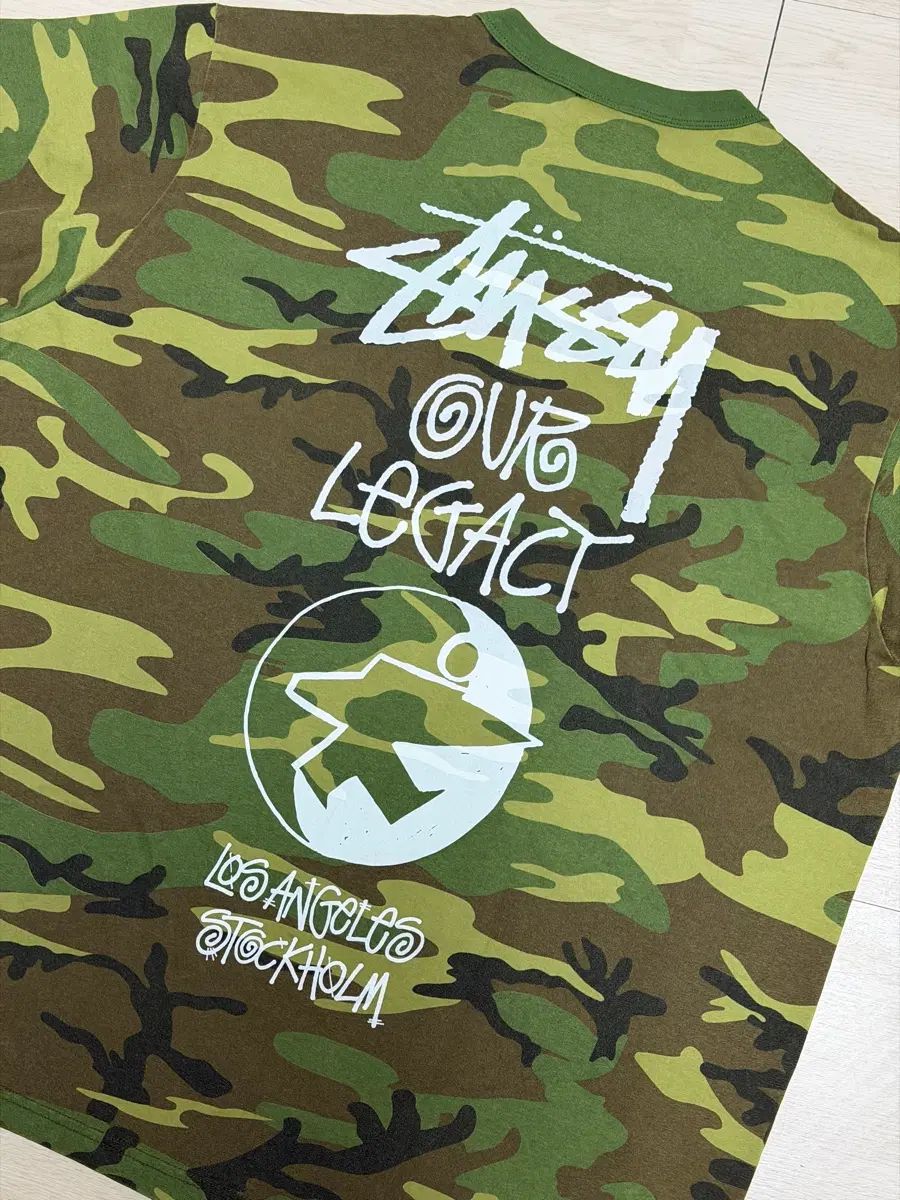 STUSSY x OUR LEGACY サーフマン 半袖 Tシャツ カモ L
