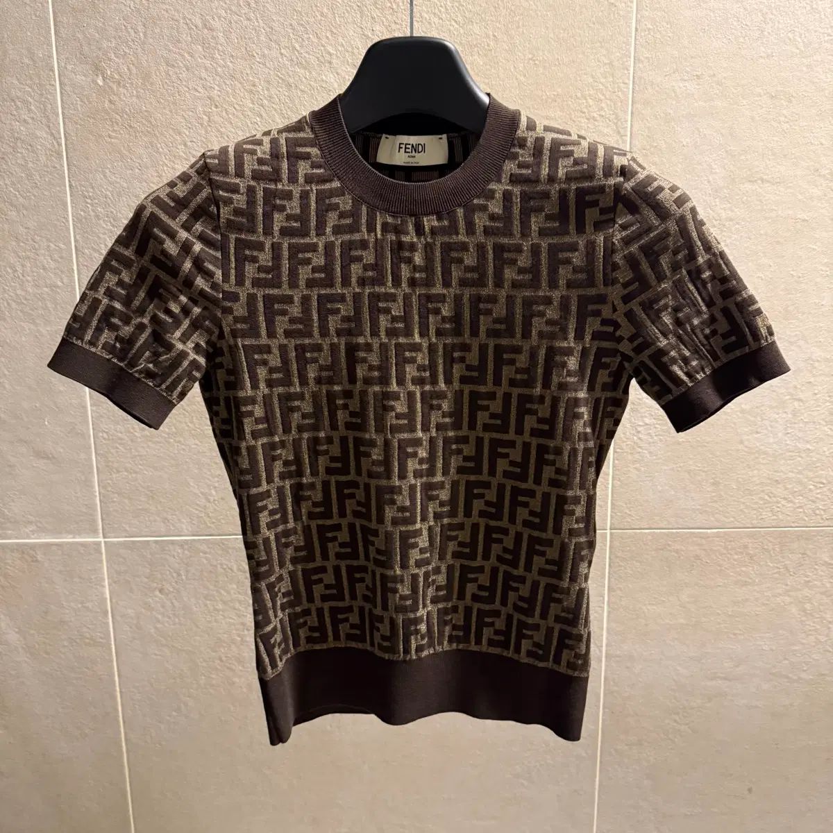 FENDI フェンディ FFロゴ レディース 半袖ニット 正規品 38