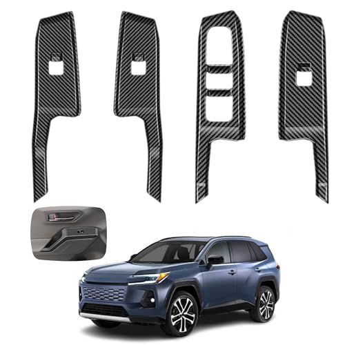 N◆新型 RAV4 60系 ラブ4 に適合 アクセサリー カスタムパーツ サイドドアパワーウィンドウスイッチパネル ラブフォー 専用 内装 パーツ (カーボン調) 6,113円
