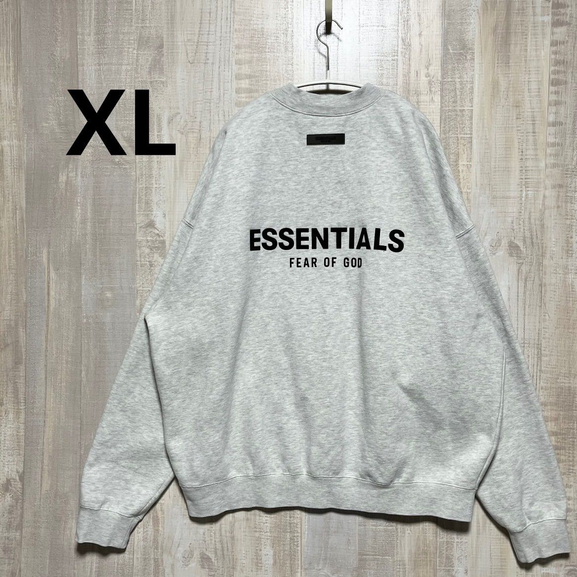 ESSENTIALS FEAR OF GOD エッセンシャルズ フィアオブゴッド スウェット トレーナー XL 杢グレー 霜降り メンズ オーバーサイズ ビッグシルエット バックロゴ ビッグロゴ クルーネック