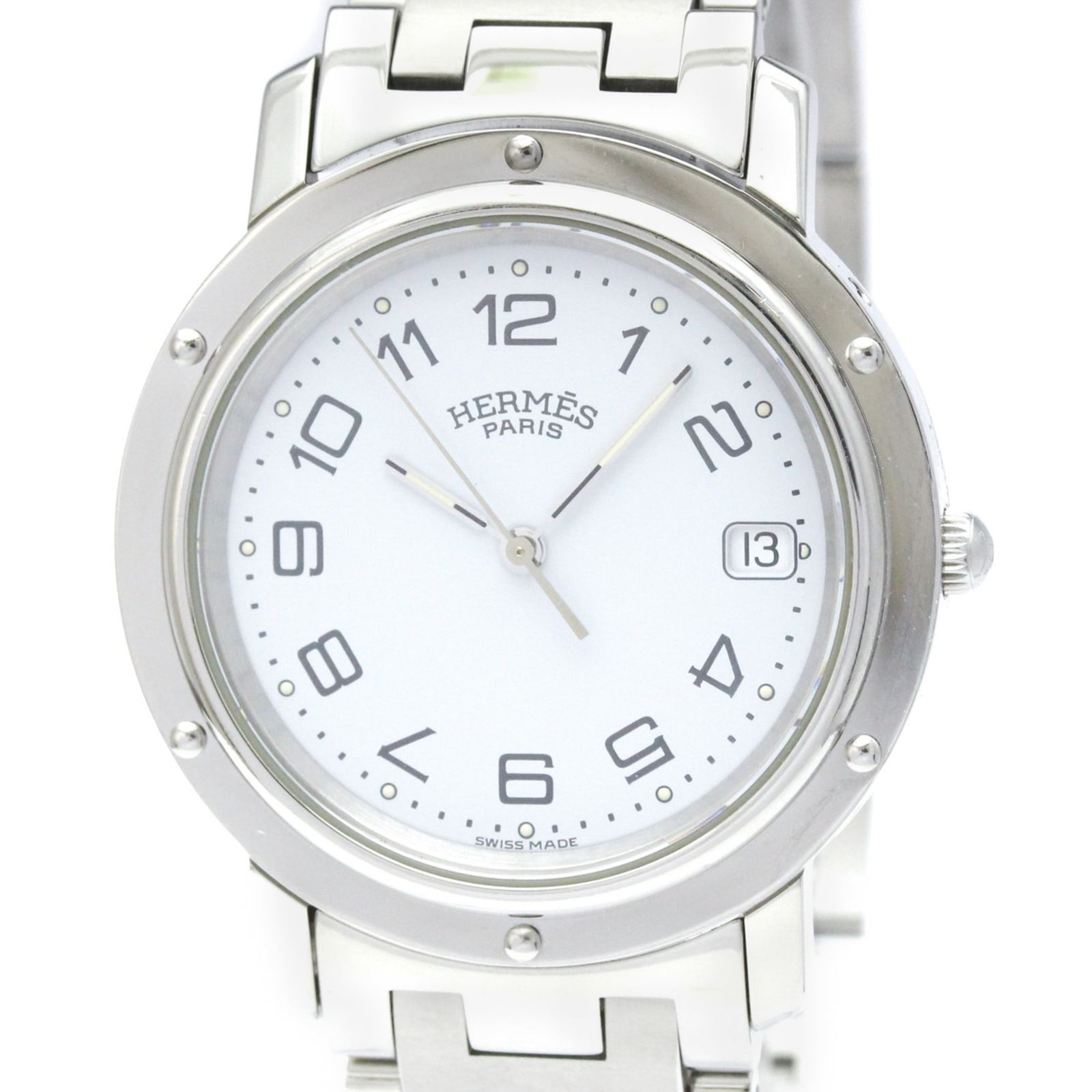 エルメス (HERMES) クリッパー ステンレススチール クォーツ メンズ 時計 CL6.710 (外装仕上げ済み)