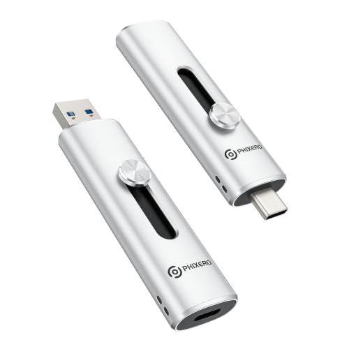 PHIXERO 外付けSSD 512GB USB 3.2 Gen2 2-in-1 USB-C/USB-A 最大1100MB/秒 スライド式 SSDmt