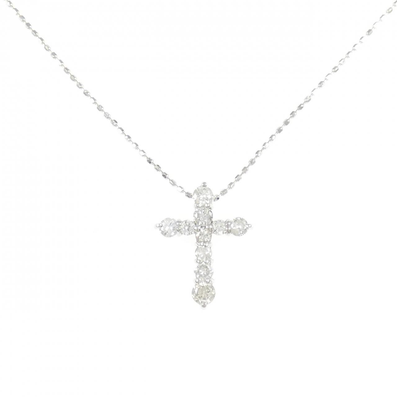 K18WG クロス ダイヤモンド ネックレス 0.50CT 57,360円