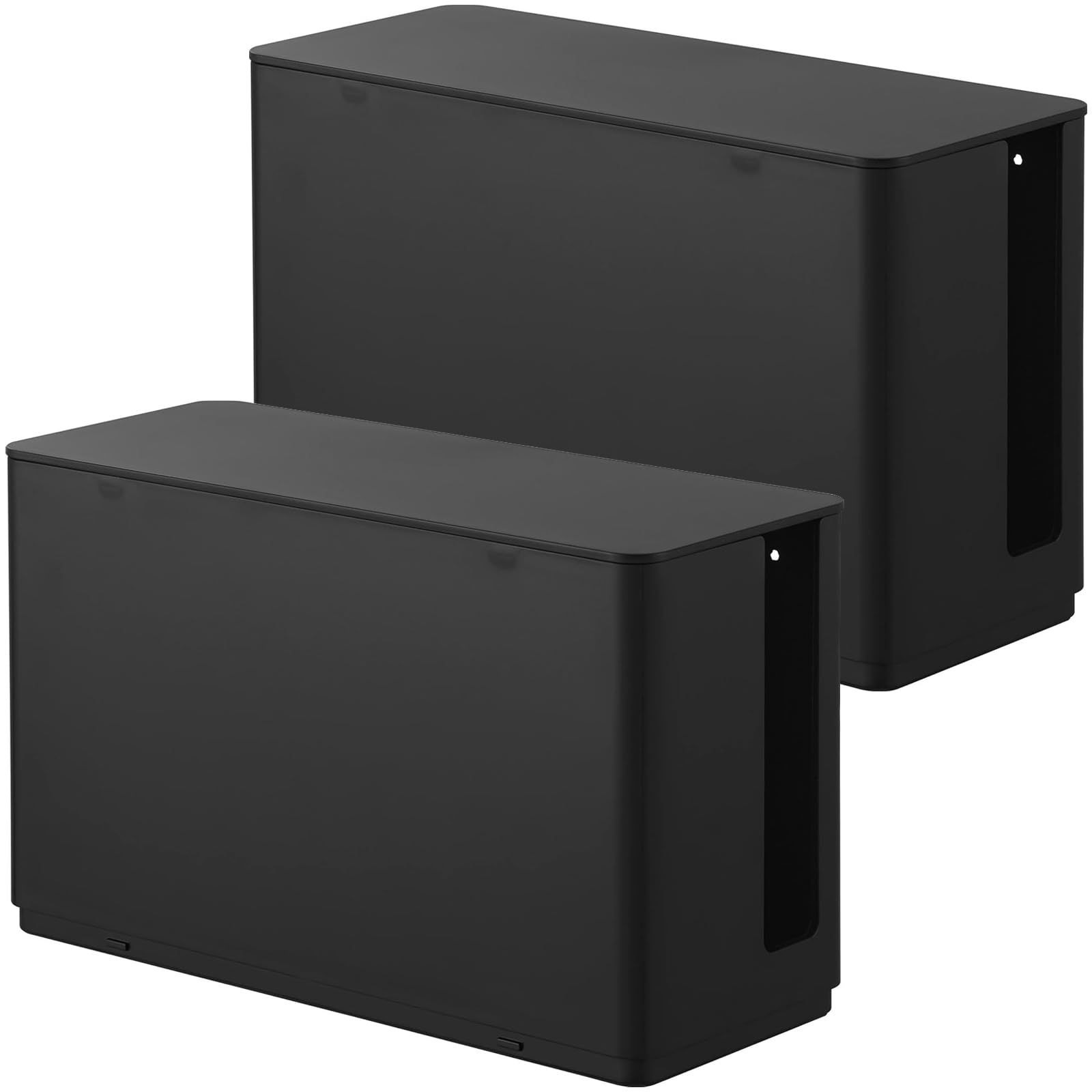 山崎実業(Yamazaki) 蓋付き 重ねられる ゲーム機器 収納ケース 【2個セット】 スマート smart ブラック 10313×2ym f6ee260d