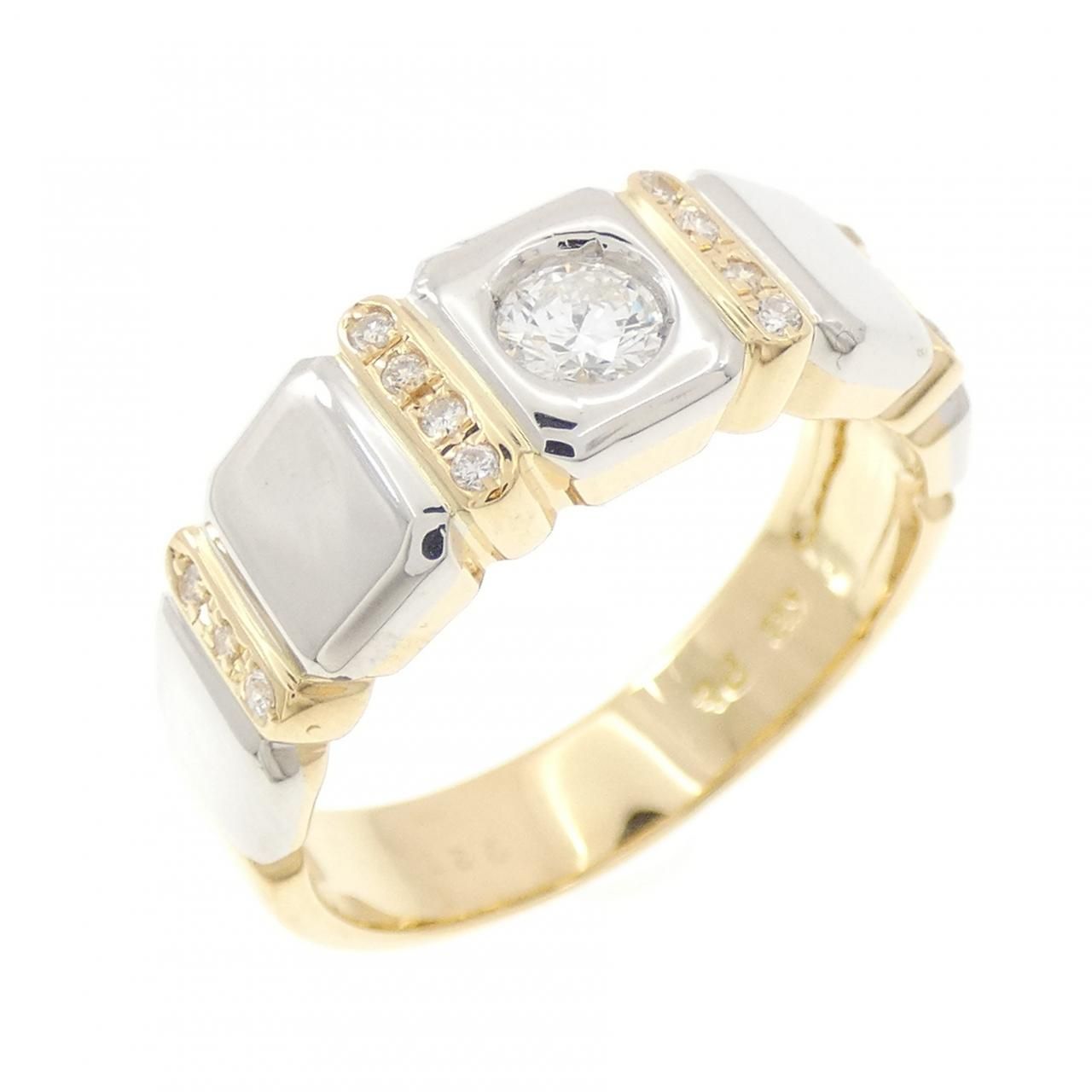 K18YG/PT ダイヤモンド リング 0.27CT