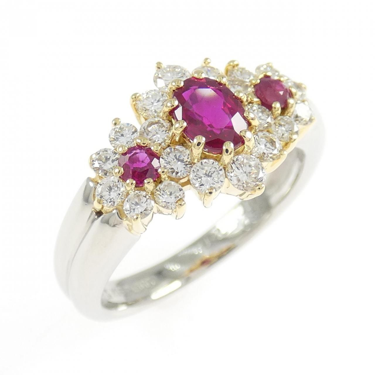 PT900/K18YG ルビー リング 0.65CT 100,300円