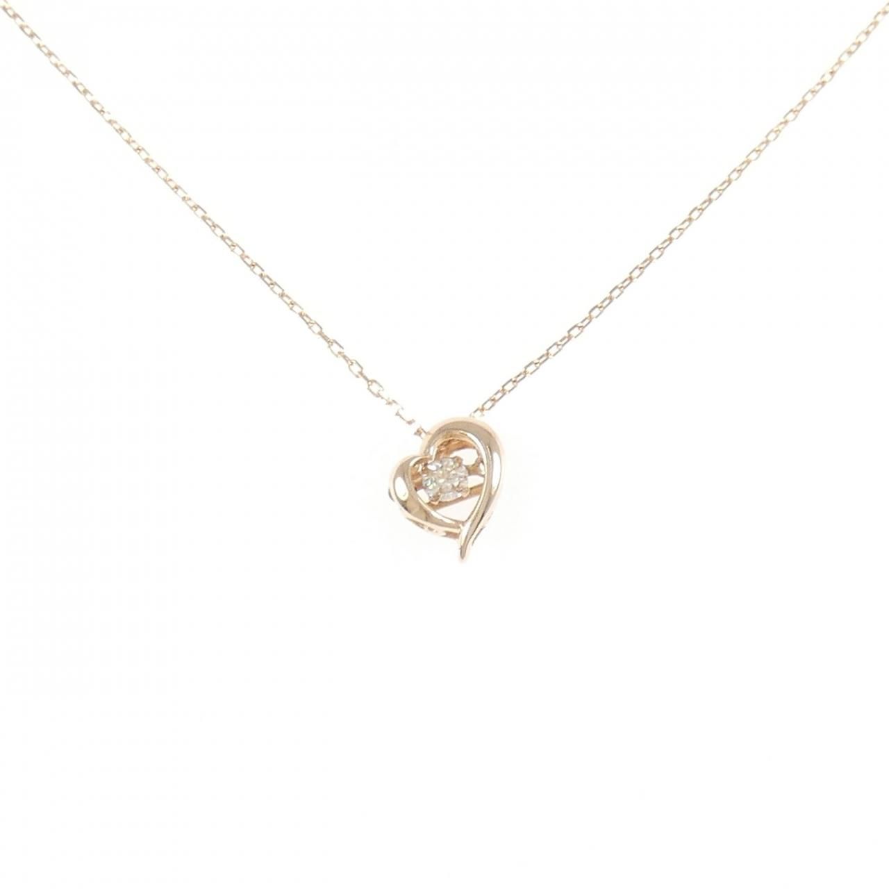 K10PG ハート ダイヤモンド ネックレス 0.07CT