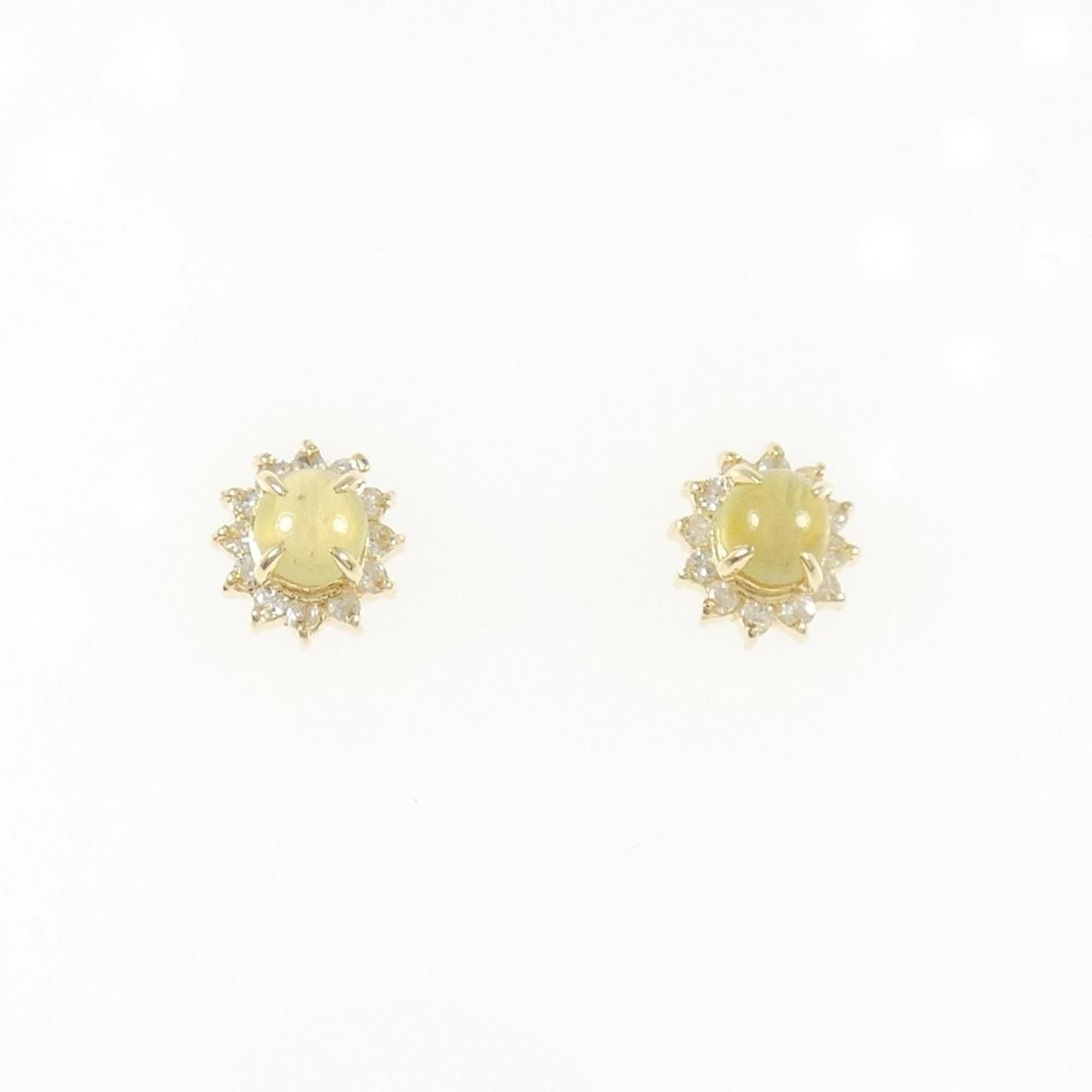 K18YG クリソベリルキャッツ ピアス 0.70CT