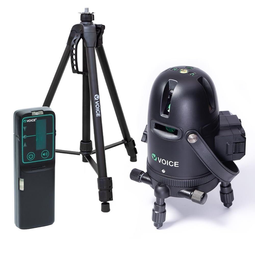 ★新品★VOICE レーザー墨出し器 3ライン グリーンレーザー Model-G3 三脚・受光器セット レーザー 大矩ライン照射モデル アプリからの遠隔操作 タッチスイッチ 7c61c34c