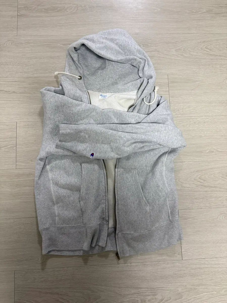 チャンピオン リバースウィーブ ブルー タグ WHO ジップアップ XXL