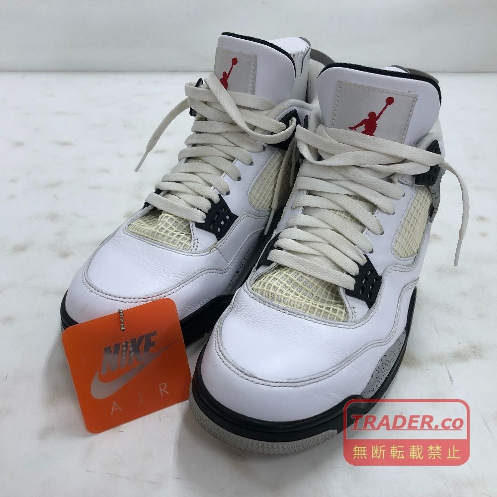 02w27623 ナイキ NIKE AIR JORDAN 4 RETRO OG ホワイト 28.5cm 中国製 メンズ 箱なし スニーカー 840606-192 【中古品】
