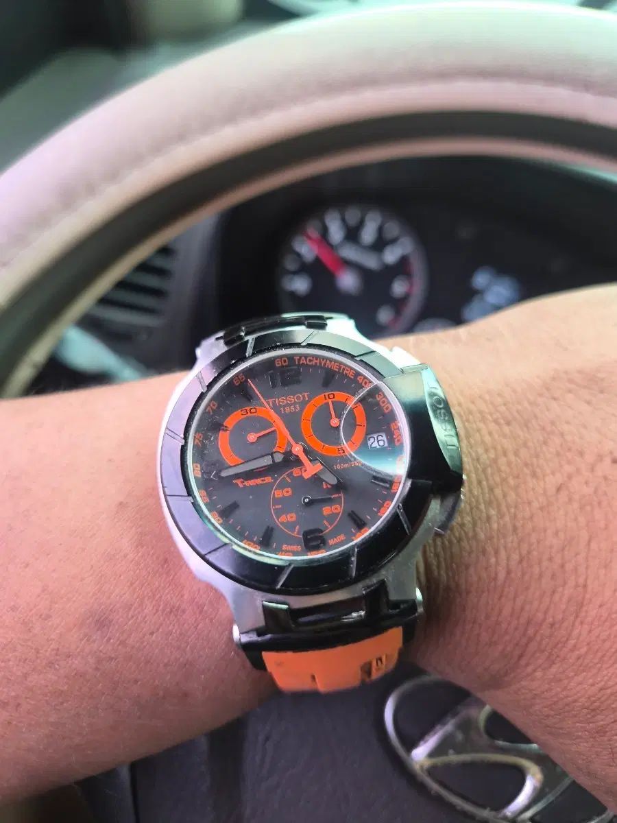 ティソ T-Race クロノグラフ オレンジ ストラップ 時計