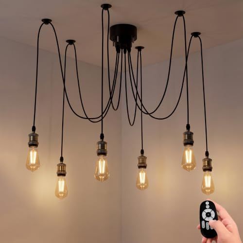 【新品】ペンダントライト シャンデリア シーリングライト E26 LED電球付き 60W形相当 エジソン電球 無段階調光調色 北欧 吊り下げ