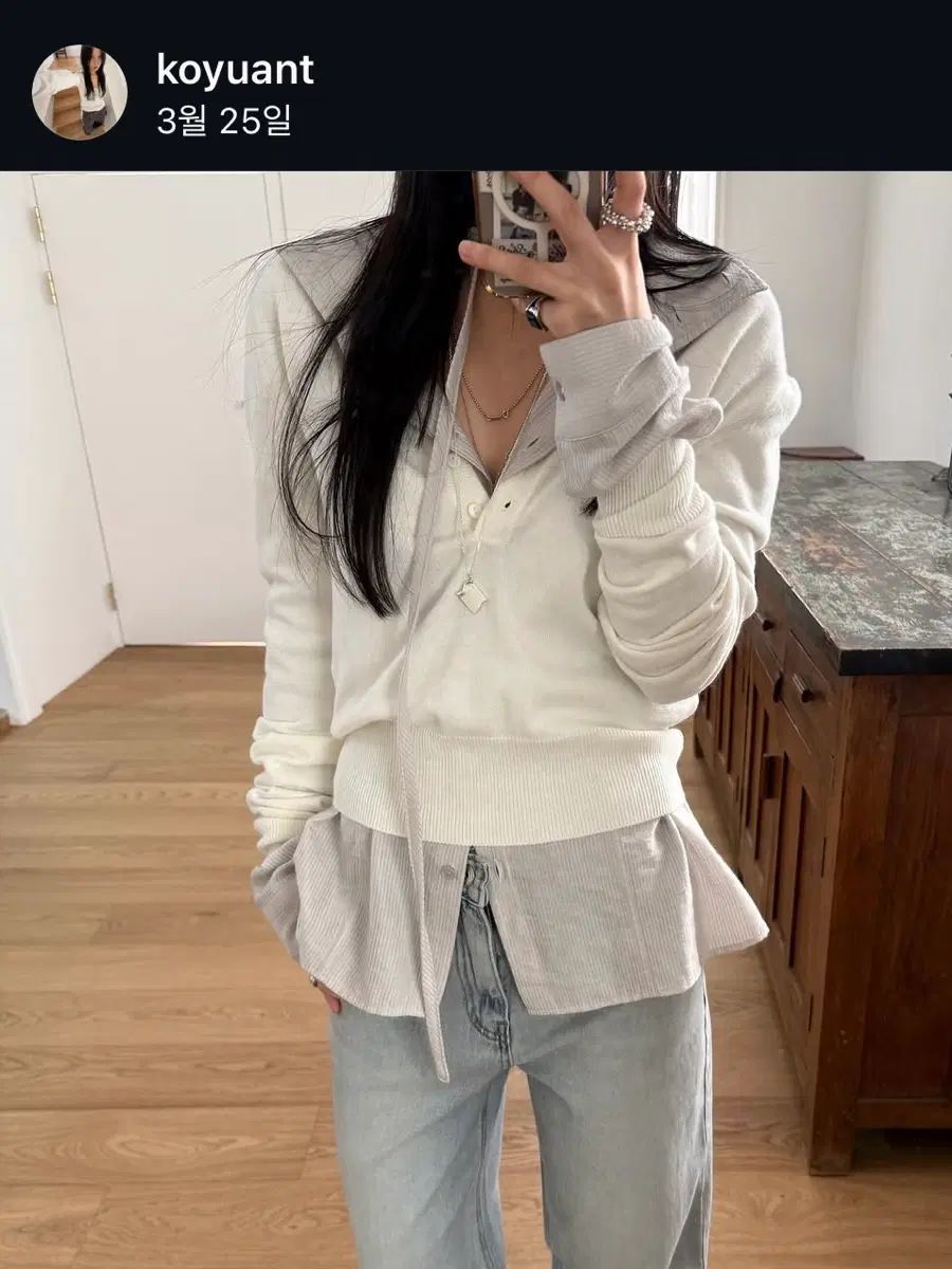 新品 dwyl WHO WHOISSIE ライトグレーシャツ + アイボリーニット