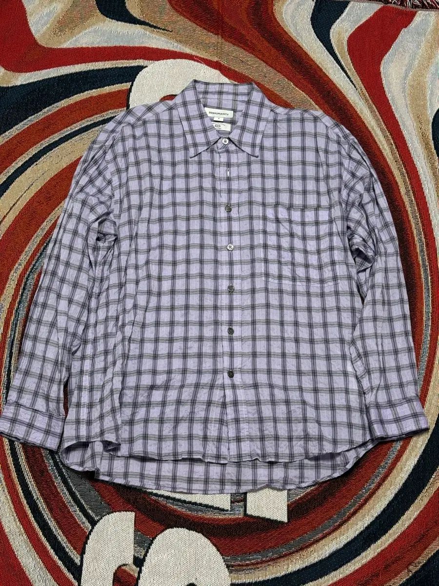 999ヒューマニティ イージー CHECK シャツ2 ウォッシュド PURPLE M 12,264円