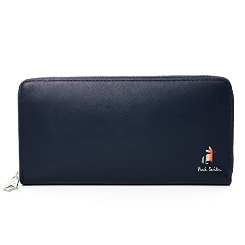 [ポールスミス] 名入れ可 財布 長財布 ロングウォレット マーケトリーストライプラビット 小銭入れ 牛革 革 レザー 名入れ 873920 P656/BPS656 (名入れなし, ネイビー)pms