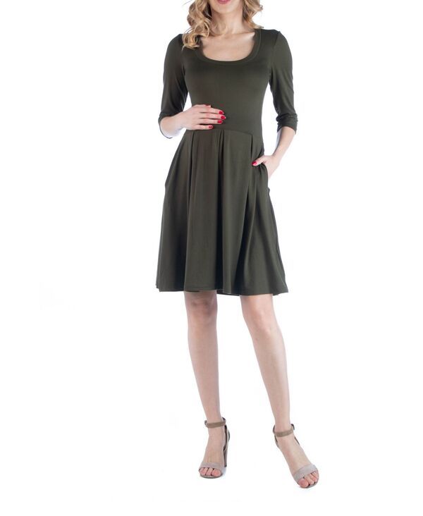 24 セブンコンフォート レディース トップス ワンピース マタニティ 24seven Comfort Apparel Fit and Flare Scoop Neck Maternity Dress 15,155円