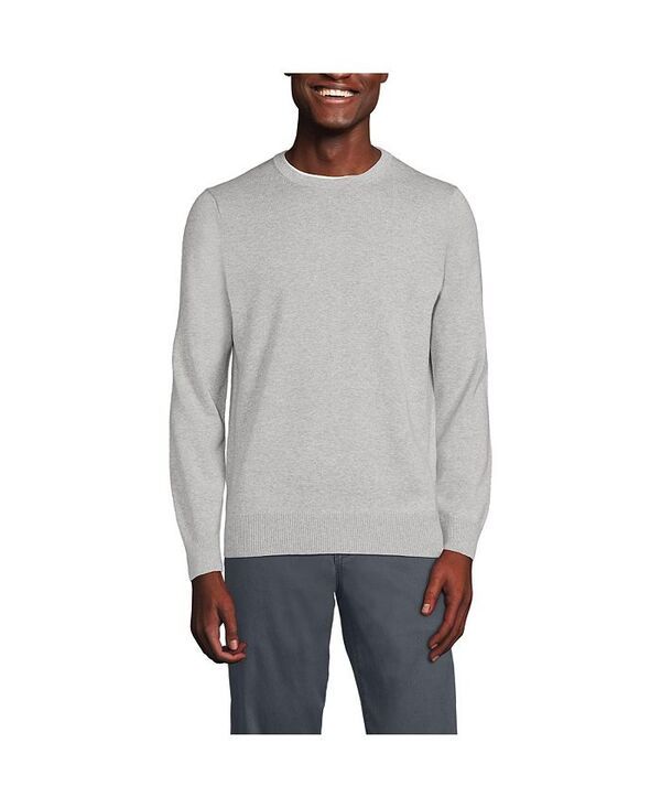 ランズエンド メンズ アウター ニット・セーター クルーネック セーター コットン Lands End Mens Fine Gauge Cotton Crew Neck Sweater Gray he 15,385円