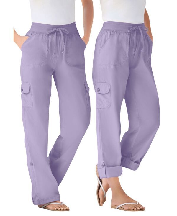 ウーマン ウィズイン レディース ボトムス カジュアルパンツ カーゴパンツ プラスサイズ キャップ Woman Within Womens Plusize Convertiblength Cargo