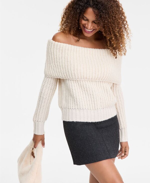アイエヌシー インターナショナル コンセプト レディース アウター ニット・セーター INC International Concepts Womens Lofty OffTheShoulder Sw