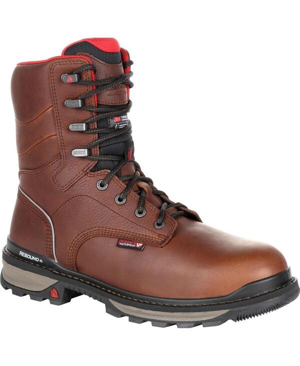 ロッキー メンズ シューズ ブーツ・レインブーツ ROCKY Mens Rams Horn Composite Toe Waterproof 800G Insulated Work Boot Dark