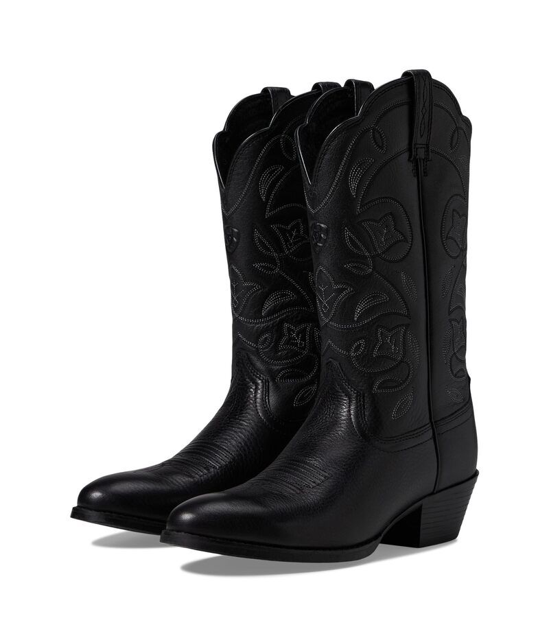 アリアト レディース シューズ ブーツ・レインブーツ Ariat Heritage Western Rtoe Black Deertan ブラック