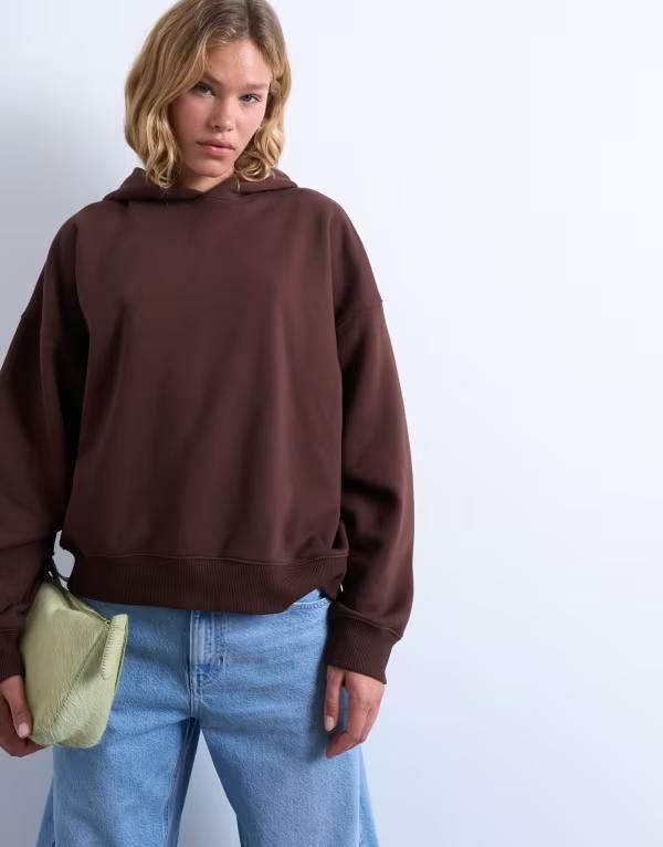トップショップ レディース アウター パーカー・スウェット パーカー Topshop ultimate hoodie in chocolate Chocolate チョコレート 13,860円