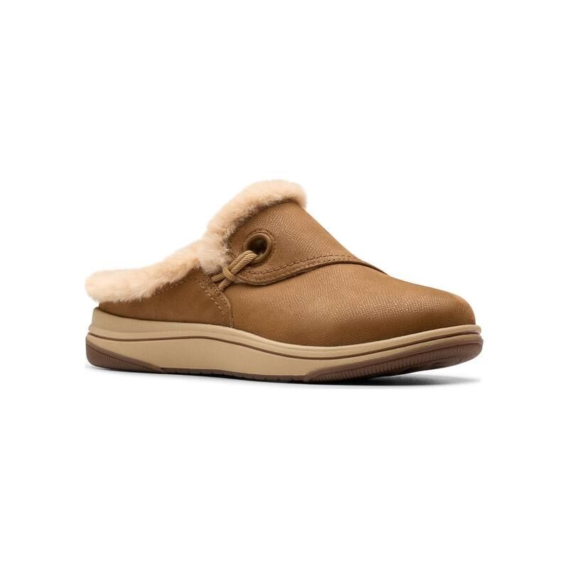 クラークス レディース シューズ サンダル Clarks Cloudsteppers Breeze Myth WomenslipOn Mules Dark Tan タン