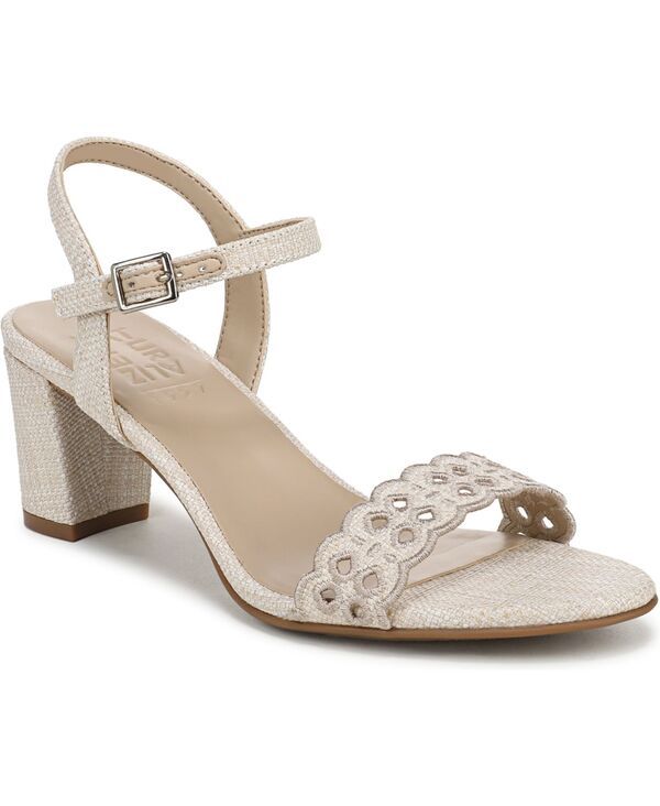 ナチュライザー レディース シューズ サンダル ヒール Naturalizer Womens Bristol Block Heel Dressandals Eggshell White Faux Ra