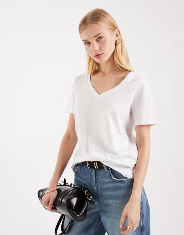 ヴェロモーダ レディース トップス Tシャツ Vネック Vero Moda Tshirt with Vneck Bright White ホワイト 7,441円