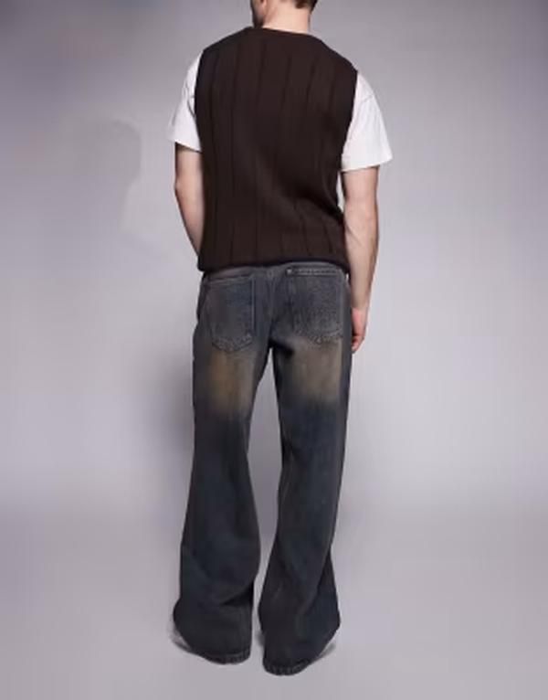 グッドフォーナッシング メンズ ボトムス デニムパンツ ヴィンテージーンズ Good For Nothing baggy denim jeans in vintage darkwash blue wi 22,578円