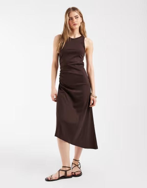 アンドアザーストーリーズ レディース トップス ワンピース ノースリーブ ジャージー Other Stories cinch waist sleeveless jersey dress in dark