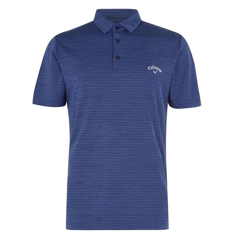 キャラウェイ メンズ トップス ポロシャツ Callaway Herringbone Golf Polo Shirt Mens Peacoat