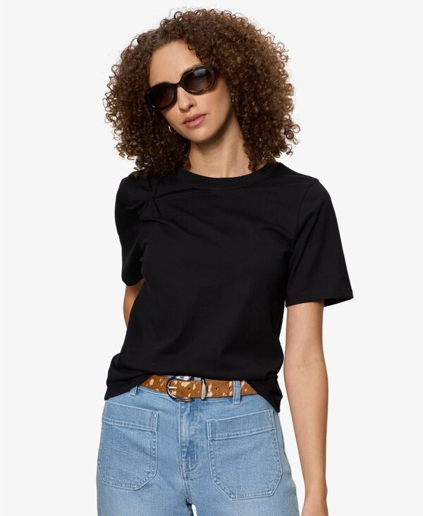 サンクチュアリー レディース トップス Tシャツ クルーネック Sanctuary Womensoftwist Detail Crew Neck TShirt Black ブラック