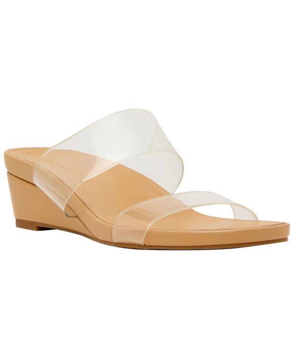 アンクライン レディース シューズ サンダル Anne Klein Womens Kapricorn Double Band Wedge Sandals Clear
